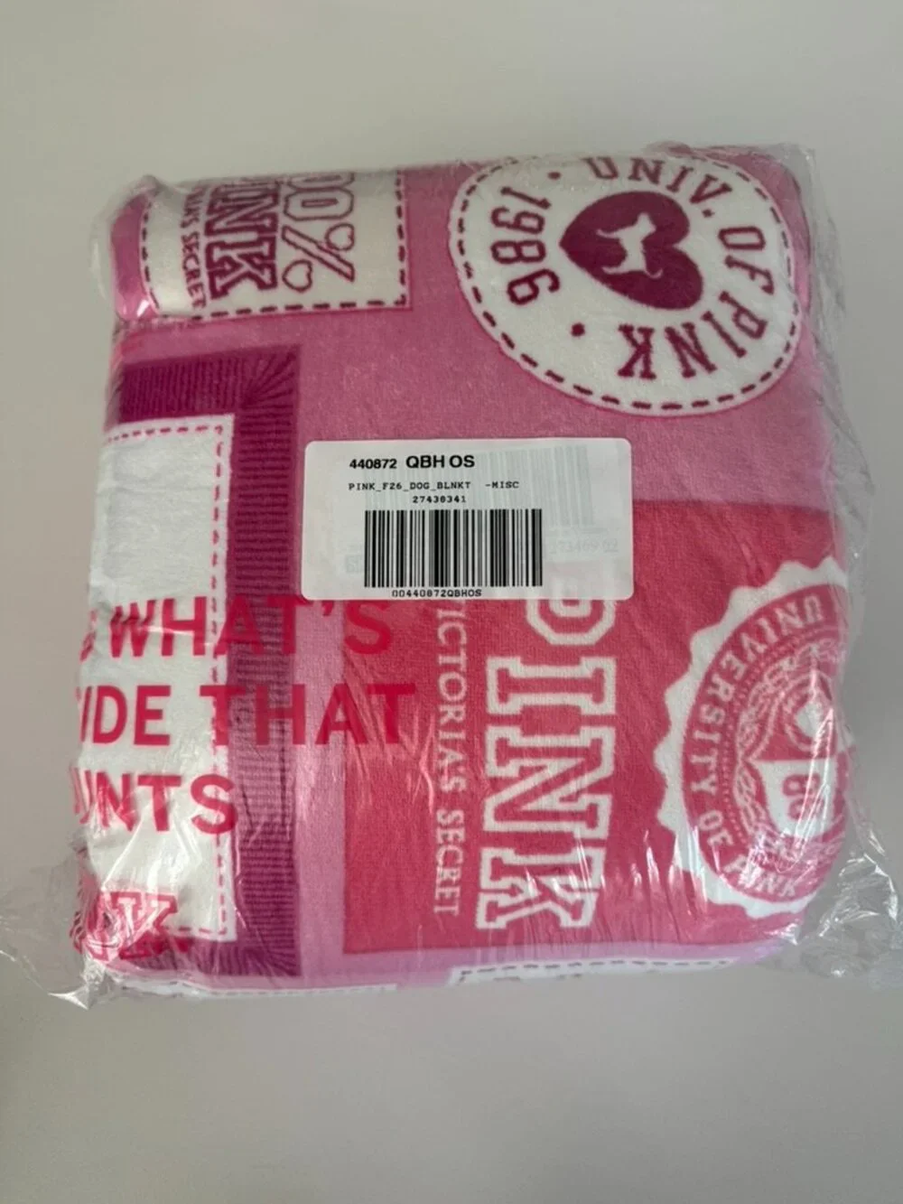 NWT Victoria's Secret PINK Friday Aug 2026 Blanket + Mini Dog Set